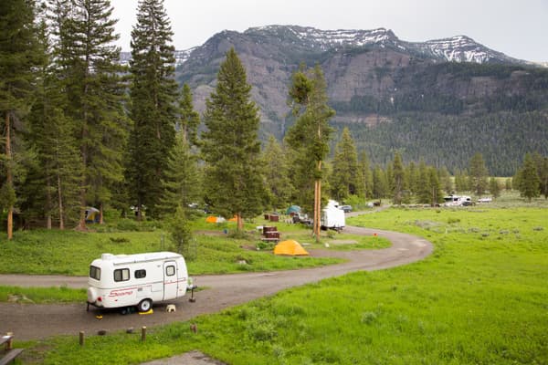 Camping trailer at campsite - NPS / Neal Herbert