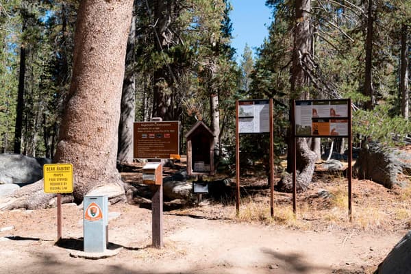 Registration area with signs and instructions - NPS Photo